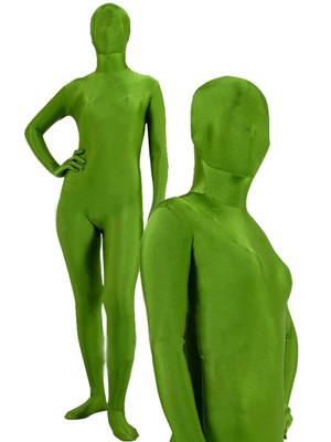 Unicolor Aymy Green Spandex Lycra Unisex Zentai Suit - Click Image to Close